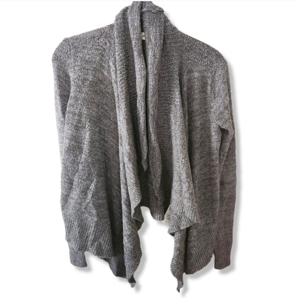 Abercrombie Fitch wool cardigan Women's Heather gray open waterfall sweater S XS